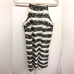 Buttons Black & White Embroidered Sundress
